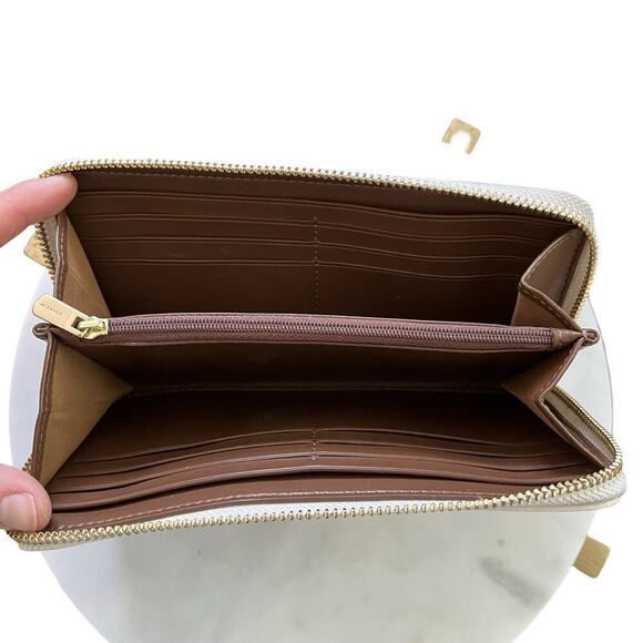 Coach Canvas Long Slim Zip Wallet F54630 Monogram Light Khaki/Chalk - Picture 7 of 8